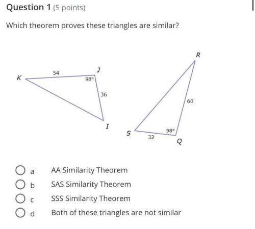 Which theorem proves these triangles are similar?