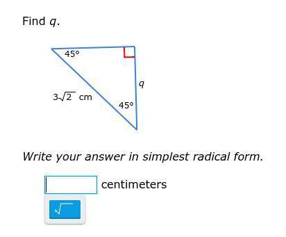 Find q. Write your answer in simplest radical form.