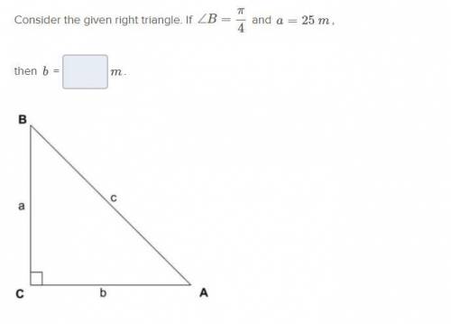 Consider the given right triangle, if