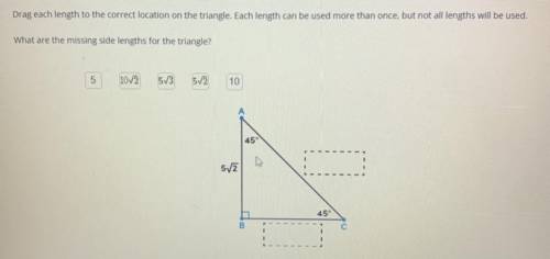 What are The missing side lengths for the triangle?