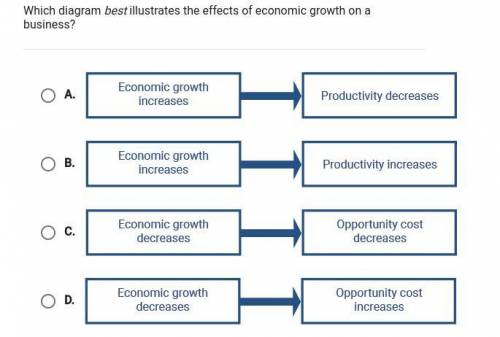 Which Diagram best illustrates the effects of economic growth on a business?