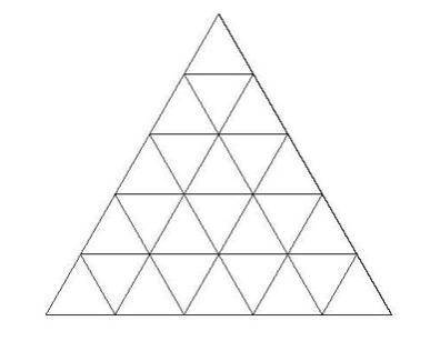 The figure shows a grid consisting of 25 small equilateral triangles. How many diamonds, consisting