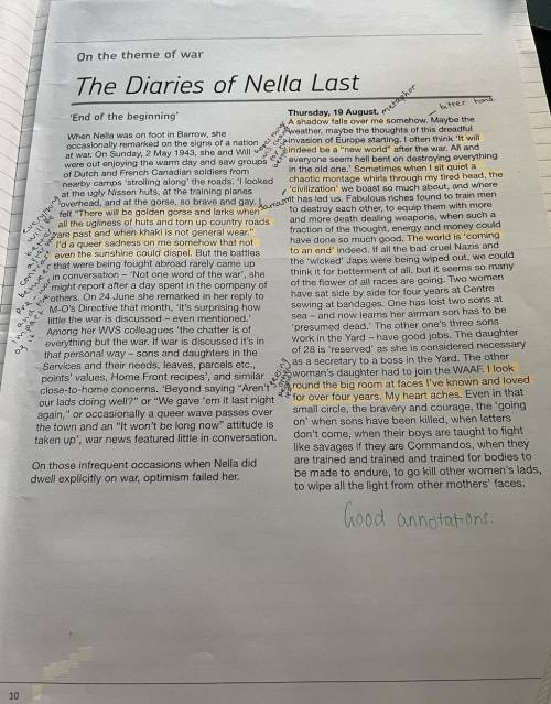 How do Nella Last and Laurie Lee present their experiences of war?

Intro: Introduce both texts an