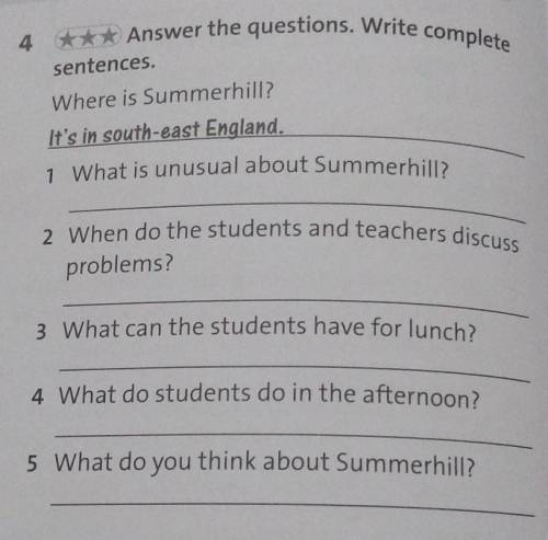 Answer the questions. Write complete sentences. Where is Summerhill? It's in south-east England. 1