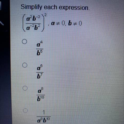 Simplify each expression.

ab
Q=0,b=0
-222
4
0
55
6
6
57
00
8
Q
10
1
8 2.10