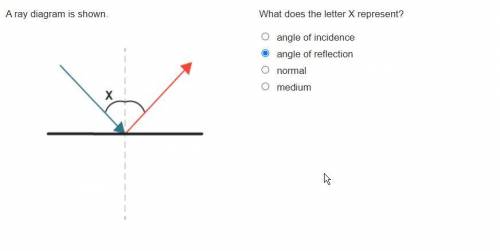A ray diagram is shown. What does the letter X represent?