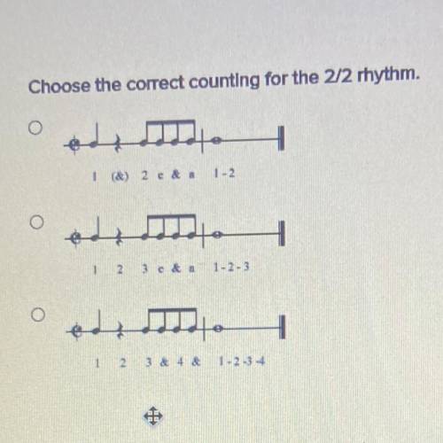 Choose the correct counting for the 2/2 Rhythm