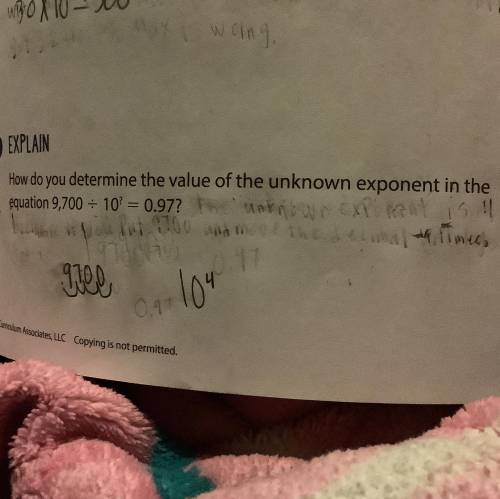 YALL PLS HELP ME ITS MY HW

How do you determine the value of the unknown exponent in the
equation