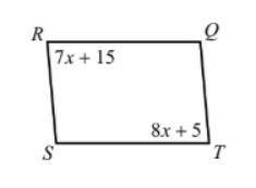 In the following parallelogram find the measure of angle S