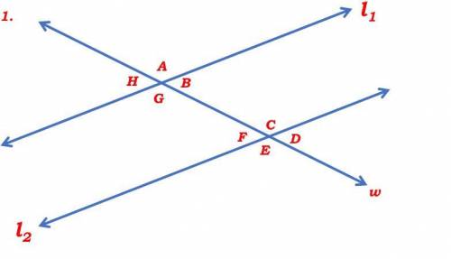 Using the given below, identify the following pairs of angles. Type your answers on the space provi