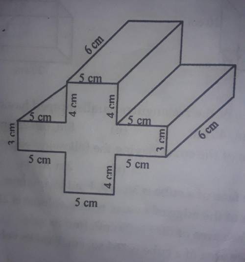 Calculate the volume, lateral surface area and total surface area of following solid.