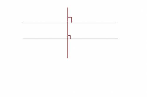 Draw and label an example of two parallel lines that are perpendicular to third line