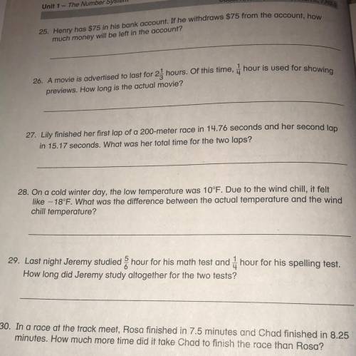 Help me with 25 and 26.