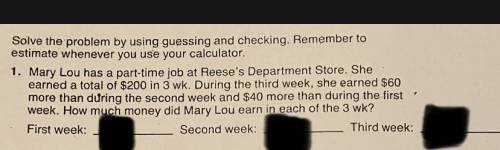 HELP ASAP PLEASE i’ll give u brainliest

Mary Lou has a part-time job at 
Reese's Department Store