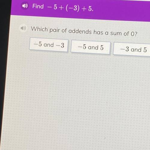 Which pair of addenda has sun of 0?