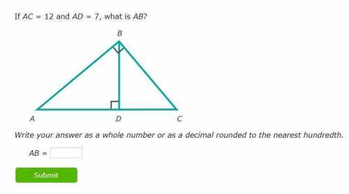 Similarity and altitudes in right triangles

Write your answer as a whole number or as a decimal r