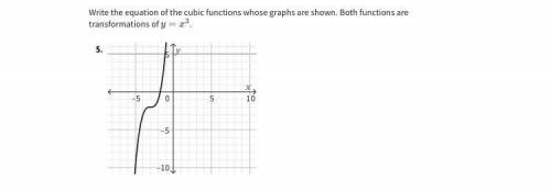 Write the equation of the cubic functions whose graphs are shown. Both functions are transformation