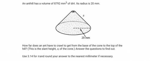 1. What is the height of the cone? Explain how you found the height.

2. Now that you have the hei