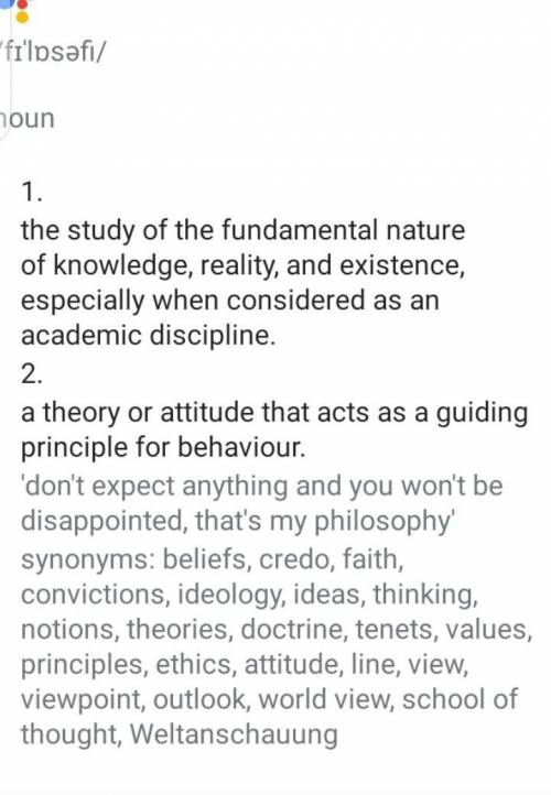 What is the meaning of philosophy?
