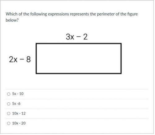 Which of the following expressions represents the perimeter of the figure below?