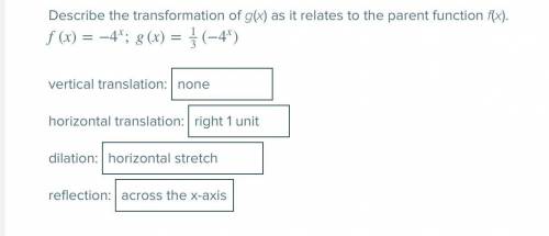 Describe the transformation of g(x) as it relates to the parent function f(x).