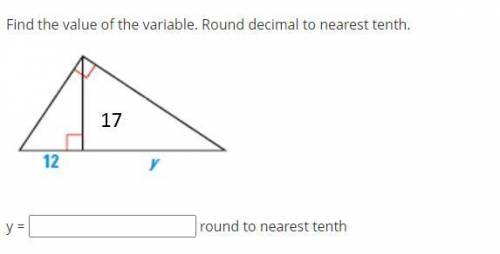 Find the value of the variable. Round decimal to nearest tenth.