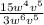 \frac{15w^4 v^5}{3w^6 v^5}