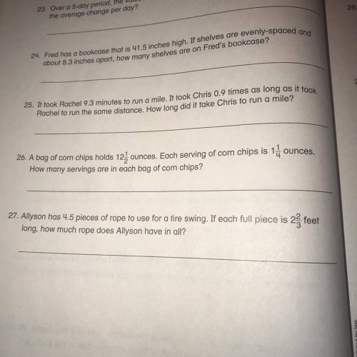 Please answer 25 and 26