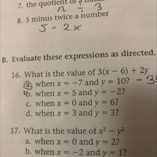 Answer to letter B , C, D