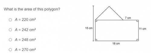 What is the area of this polygon
A=220 cm^2
A=242 cm^2
A=248 cm^2
A=270 cm^2