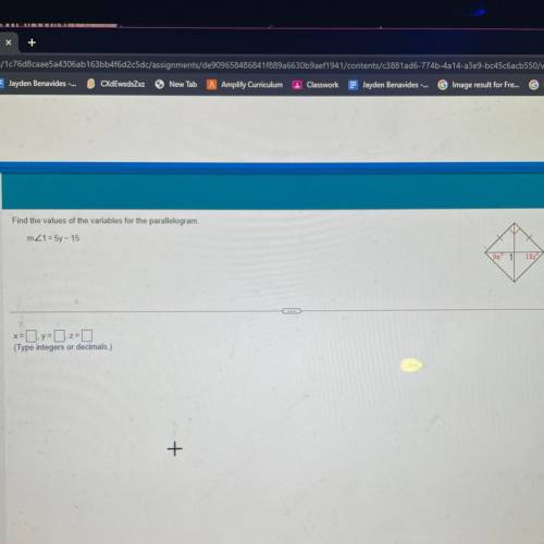 Find the values of the variables for the parallelogram