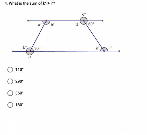 What is the sum of k° + i°?