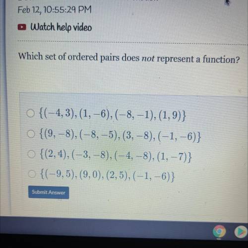 Which set of ordered pairs don’t represent a function