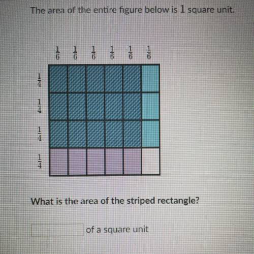 The area of the entire figure below is 1 square unit.

What is the area of the striped rectangle?