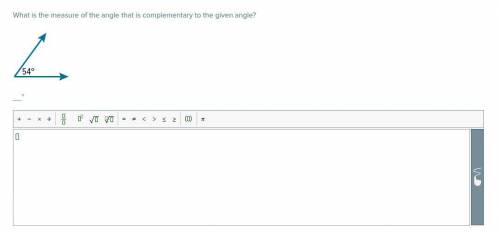 What is the measure of the angle that is complementary to the given angle?