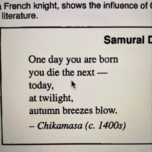 What is the main idea of the first samurai poem?