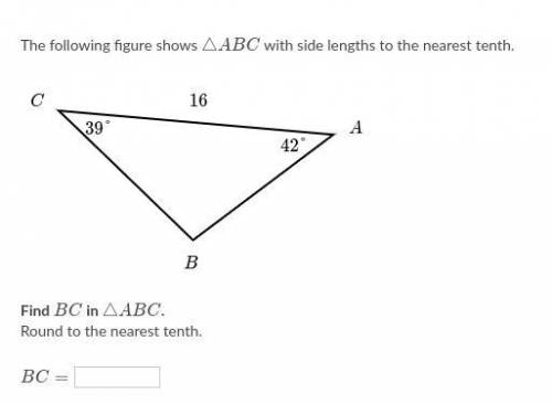 -find BC in Δ ABC-round to the nearest tenth