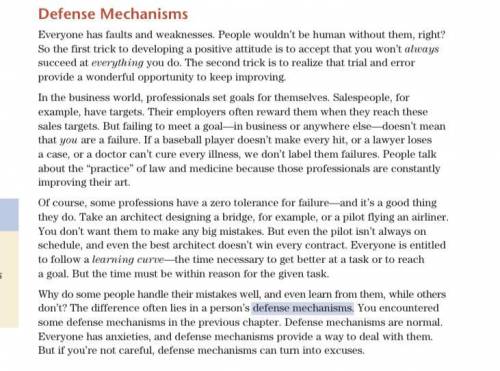 Define a defense mechanism and describe one you use.

(Please get the information from the photo)