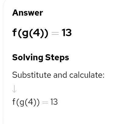 20 points please help

regular version
7. Let f(x) = x – 3 and g(x) = x^2
Find f(g(4)).
Fancy equat