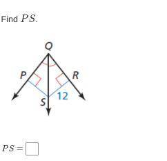 Find ps 
P is perpendicular 
bisector to Q while R is perpendicular to S 12