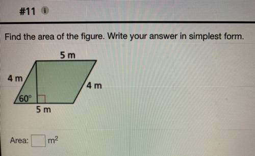 Find the area of the figure. Write your answer in the simplest form.