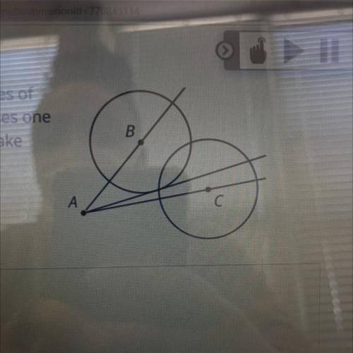 Noah is trying to bisect angle BAC. He draws circles of

the same radius with centers B and C and