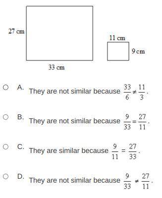 Help me
Which statement is true about the following pair of rectangles?