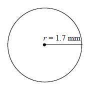 Find the circumference: (use 3.14 for pi): 
The circumference = _________ mm.