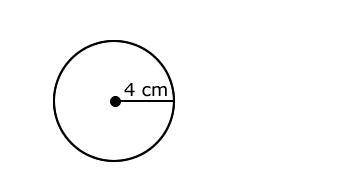 What is the approximate circumference of the circle below?

A. 25.1 centimeters
B. 28.3 centimeter