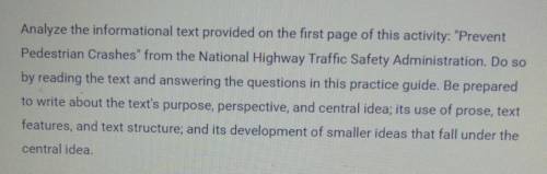 1. Use this space to objectively summarize the content of Prevent Pedestrian Crashes. Describe wh