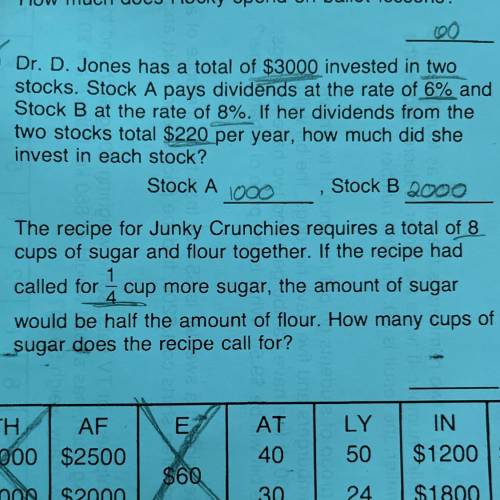 Can you help me solve for the junky crunchies question