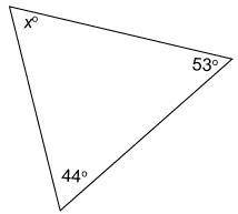 What is the measure of angle x?
Enter your answer in the box.
m∠x=? °