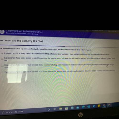 How do instances when expansionary fiscal policy should be used to compare those for contradictory