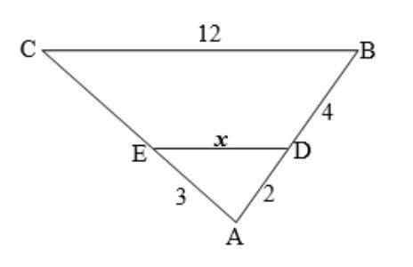 The triangles below are similar. What is the value of x ?